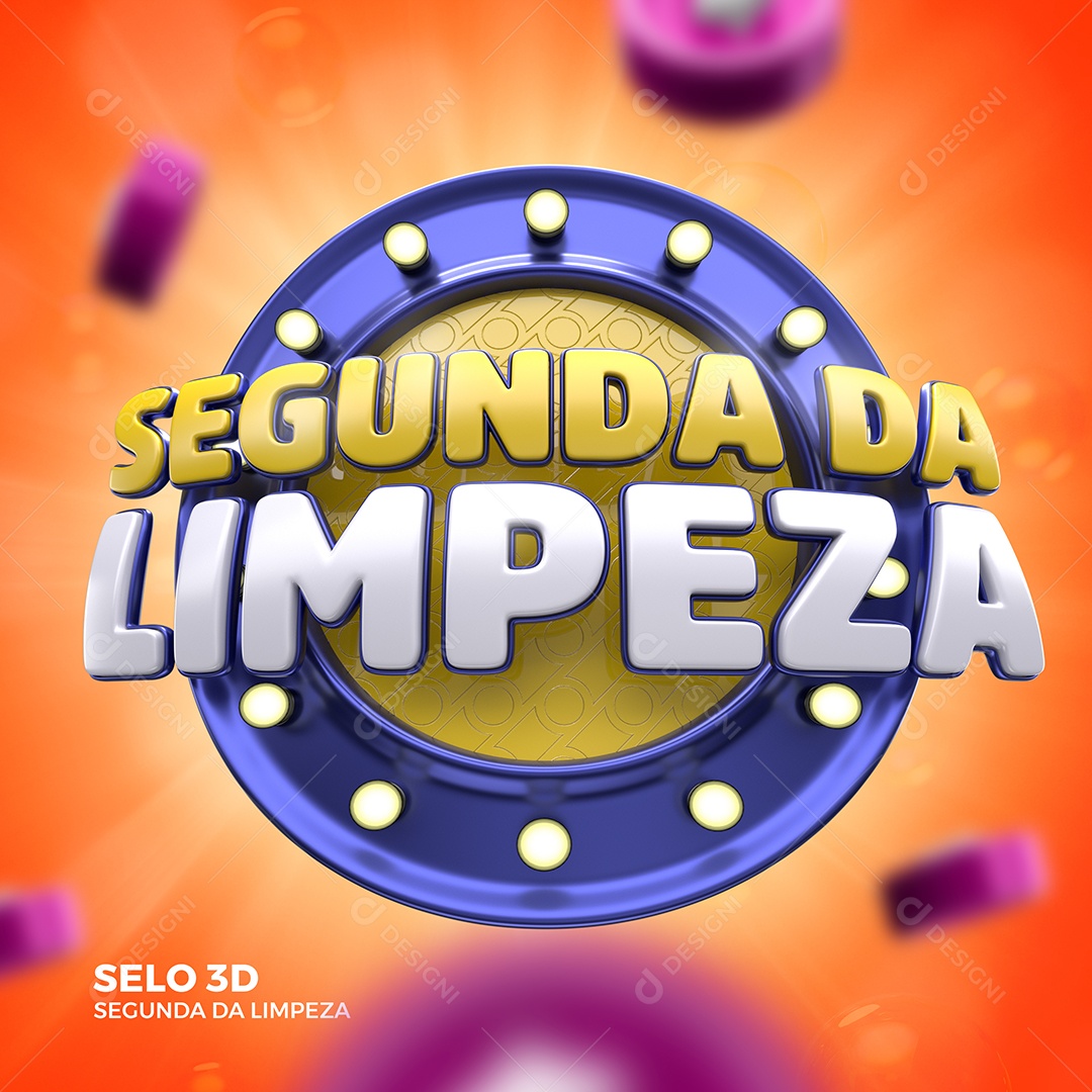 Selo 3D Segunda da Limpeza Para Composição PSD