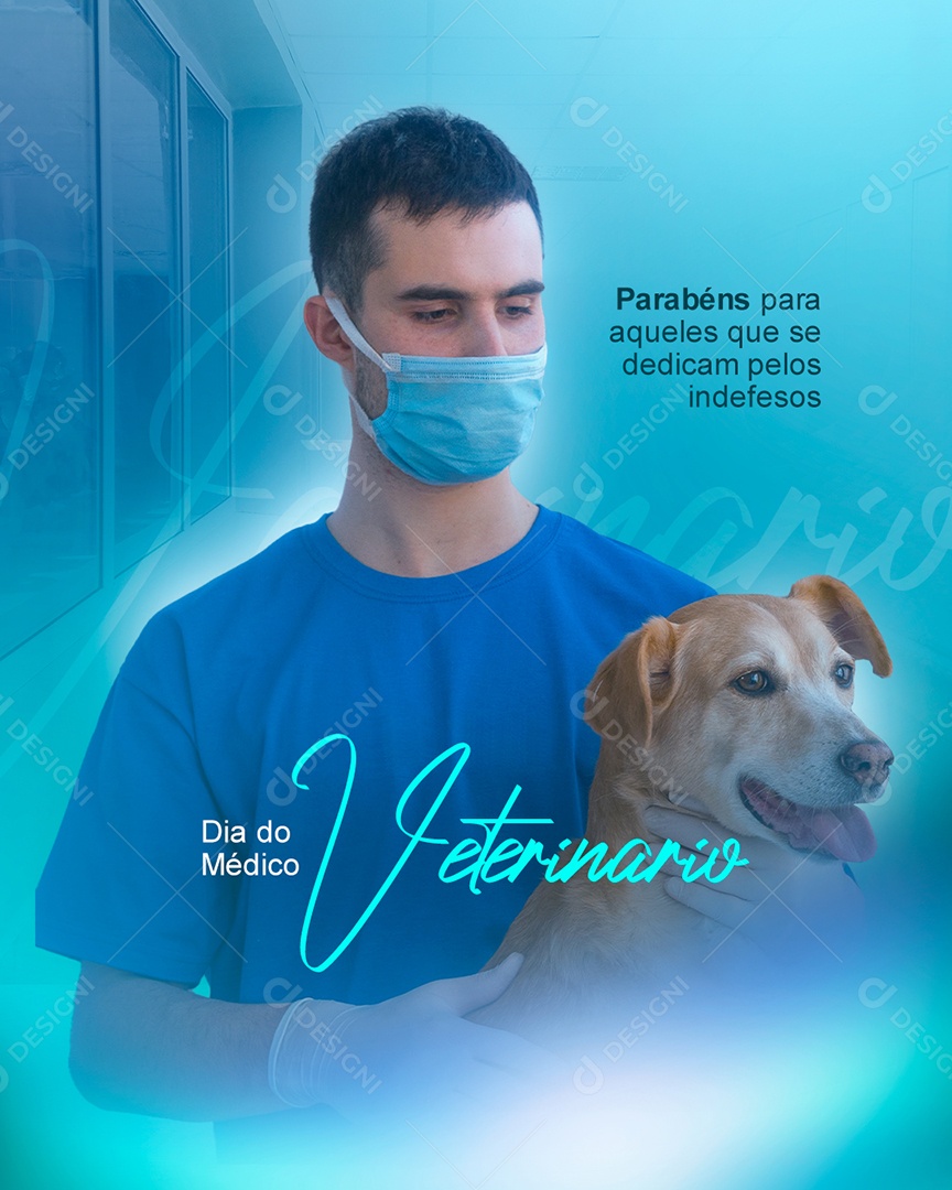 Parabéns para aqueles que se dedicam Dia do Médico Veterinário Social Media PSD Editável
