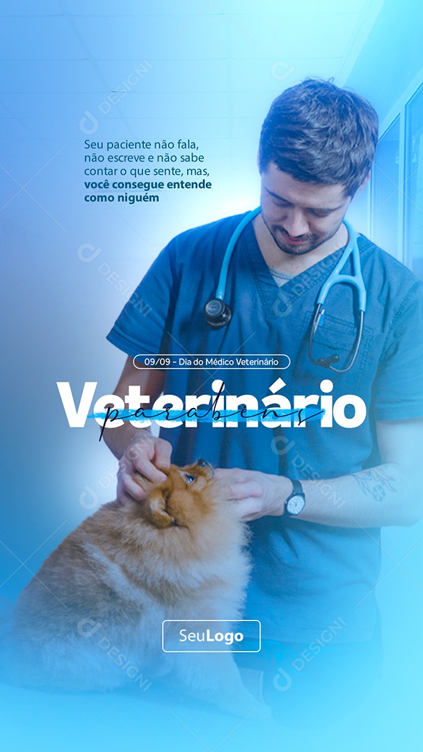 Story Você consegue entender como ninguém Dia do Médico Veterinário Social Media PSD Editável