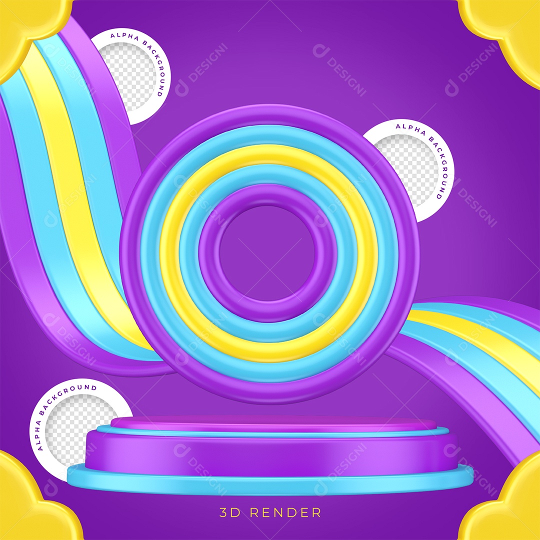 Elementos 3D para o Dia Das Crianças para Composição PSD