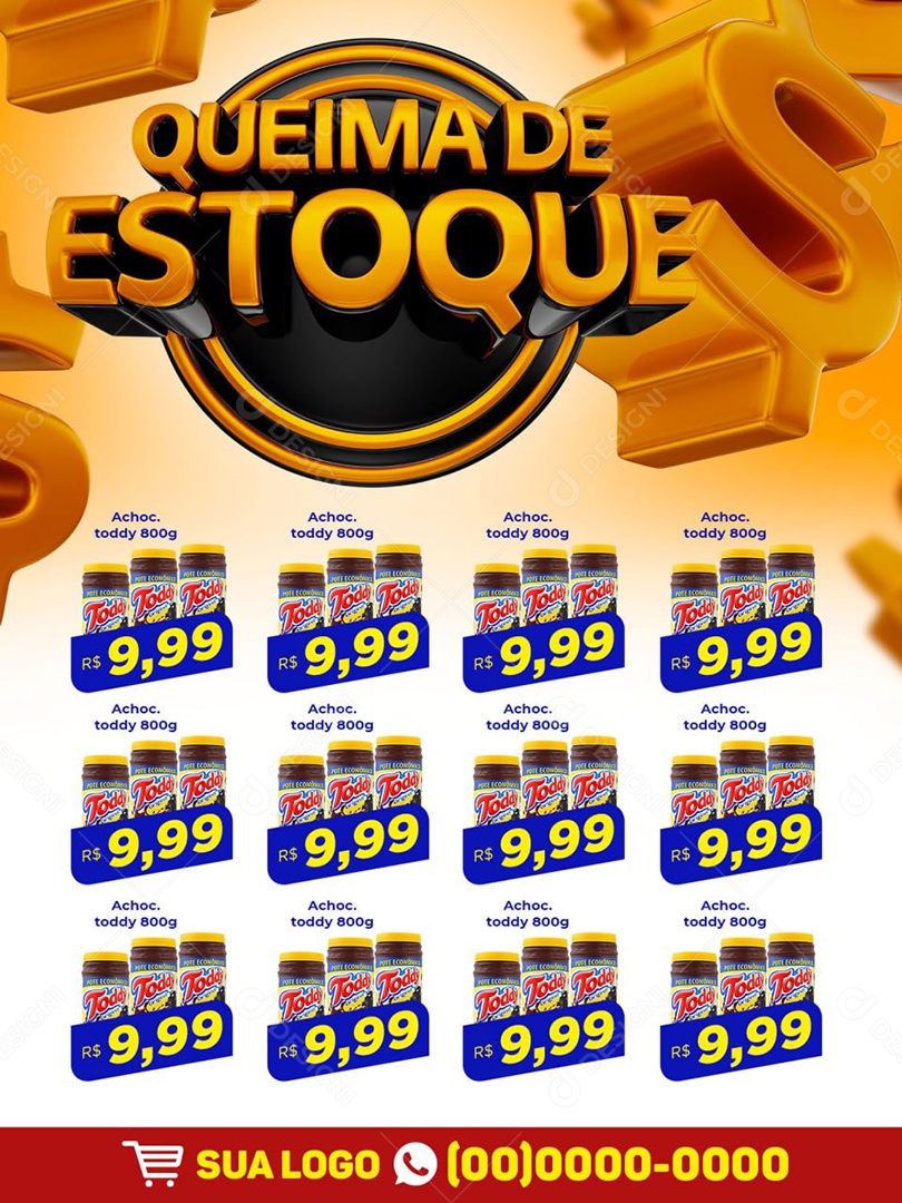 Social Media Encarte Queima de Estoque produtos Supermercado PSD Editável