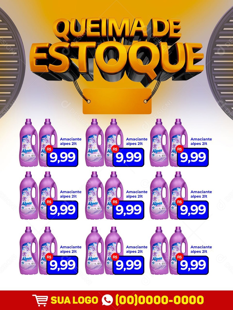 Social Media Encarte Queima de Estoque produtos Supermercado PSD Editável