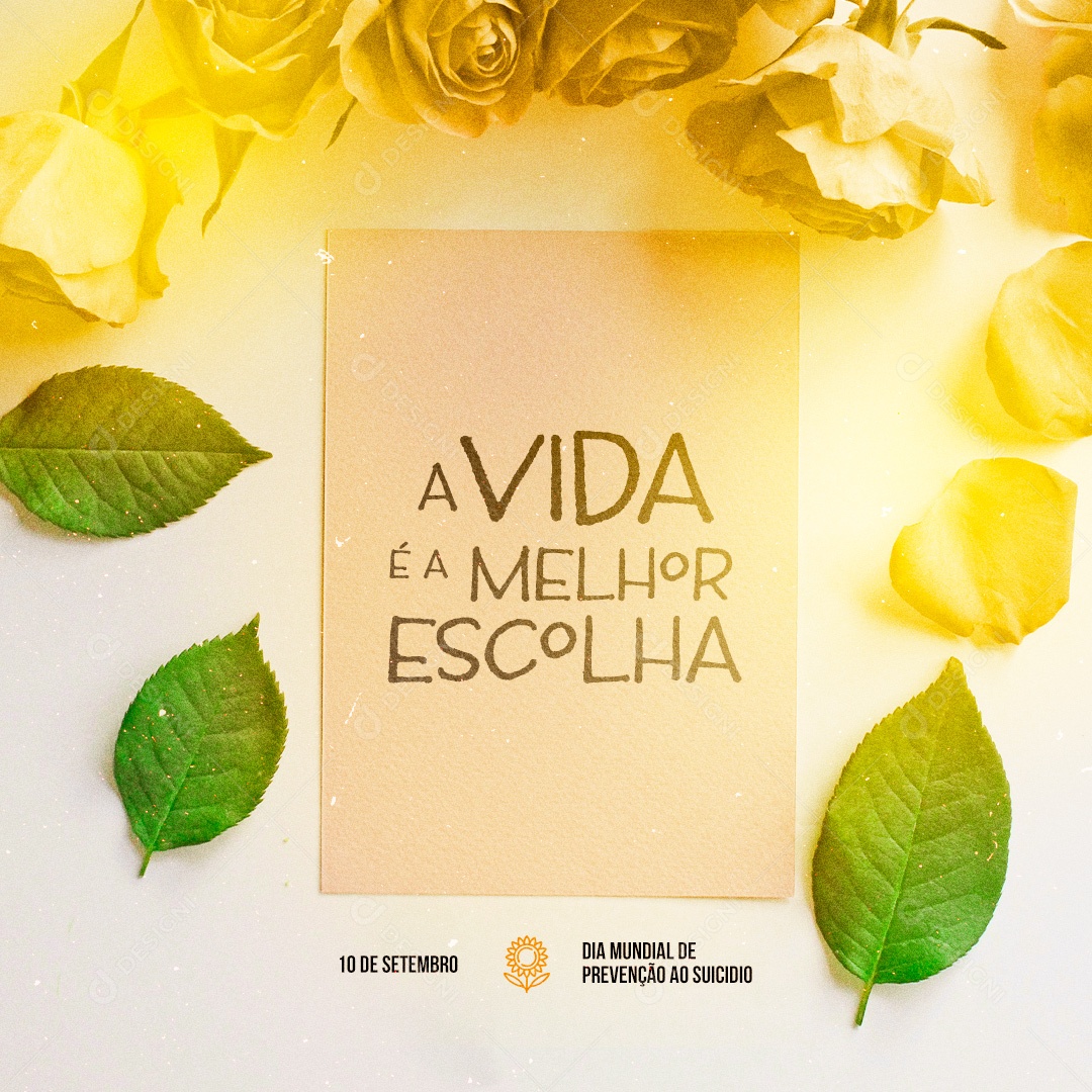 A Vida é a Melhor Escolha Dia Mundial de Prevenção ao Suicídio Social Media PSD Editável