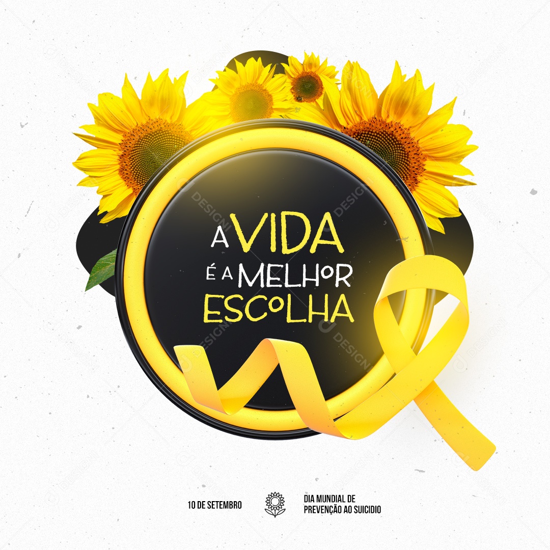 A Vida é a Melhor Escolha Dia Mundial de Prevenção ao Suicídio Social Media PSD Editável