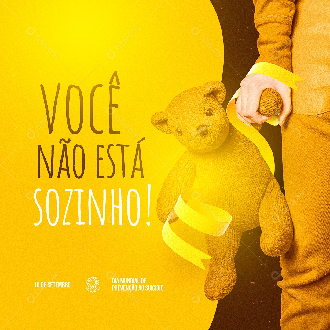 Dia Mundial de Prevenção ao Suicídio 10 de Setembro Você Não Está Sozinho! Social Media PSD Editável