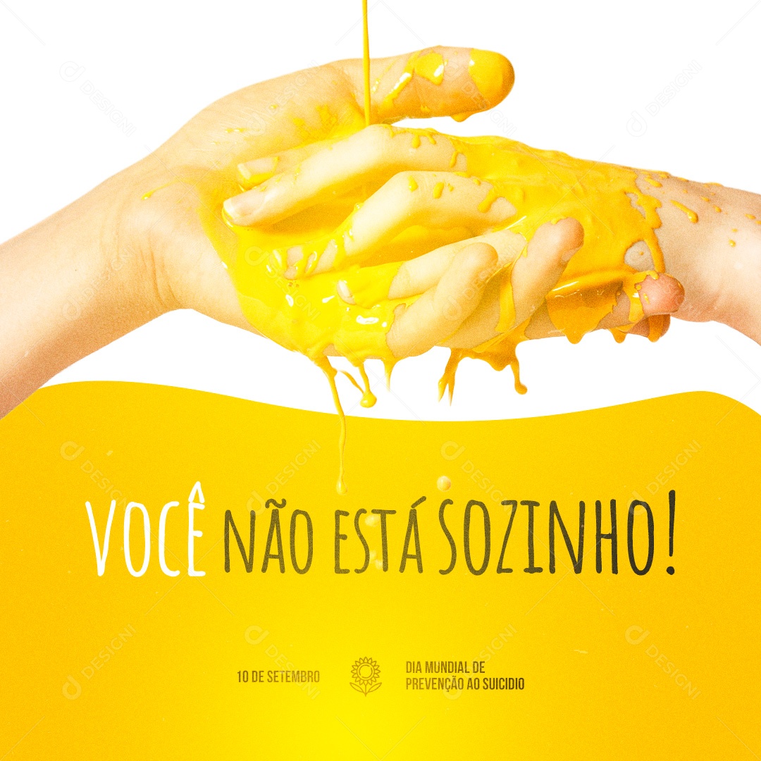 Social Media Dia Mundial de Prevenção ao Suicídio 10 de Setembro Você Não Está Sozinho! PSD Editável