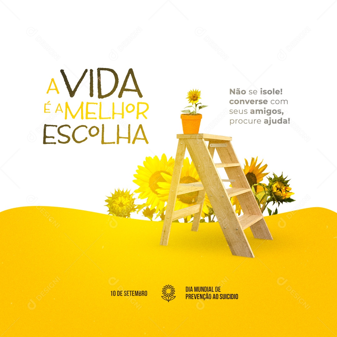 Dia Mundial de Prevenção ao Suicídio 10 de Setembro A Vida é a Melhor Escolha Social Media PSD Editável