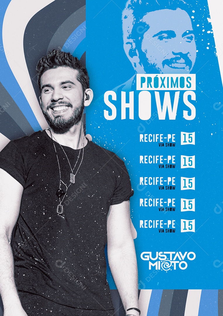 Próximos Shows Gustavo Mioto Flyer Social Media PSD Editável