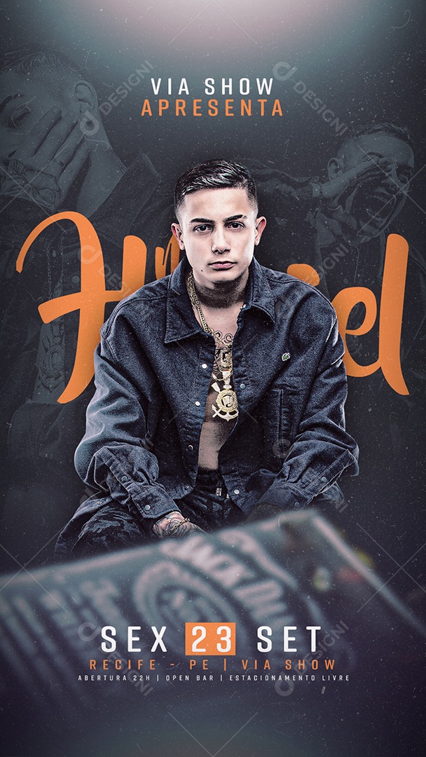 Story Via Show Apresenta Mc Hariel Flyer Social Media PSD Editável