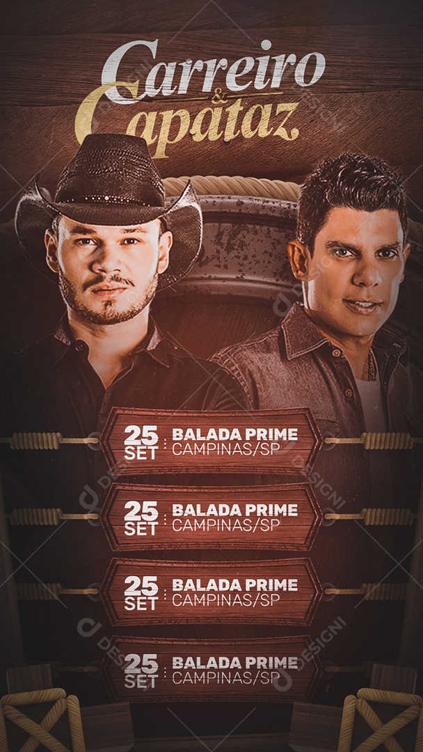 Story Balada Prime  Carreiro e Capataz Flyer Social Media PSD Editável
