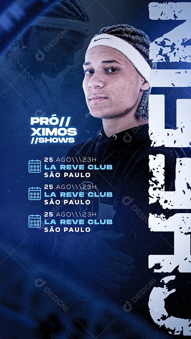 Story Próximos Shows Mc Chefinho Flyer Social Media PSD Editável