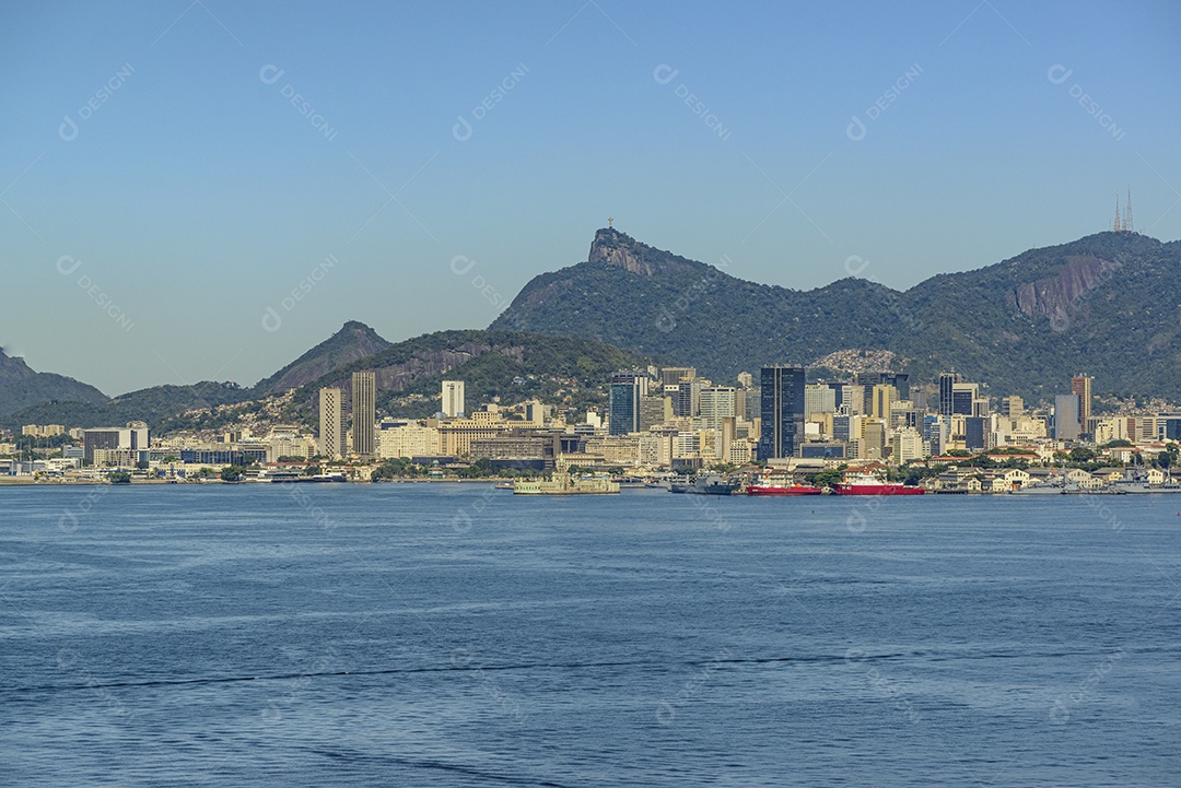 Rio de Janeiro, Brasil. Centro da cidade visto da ponte Rio-Niterói