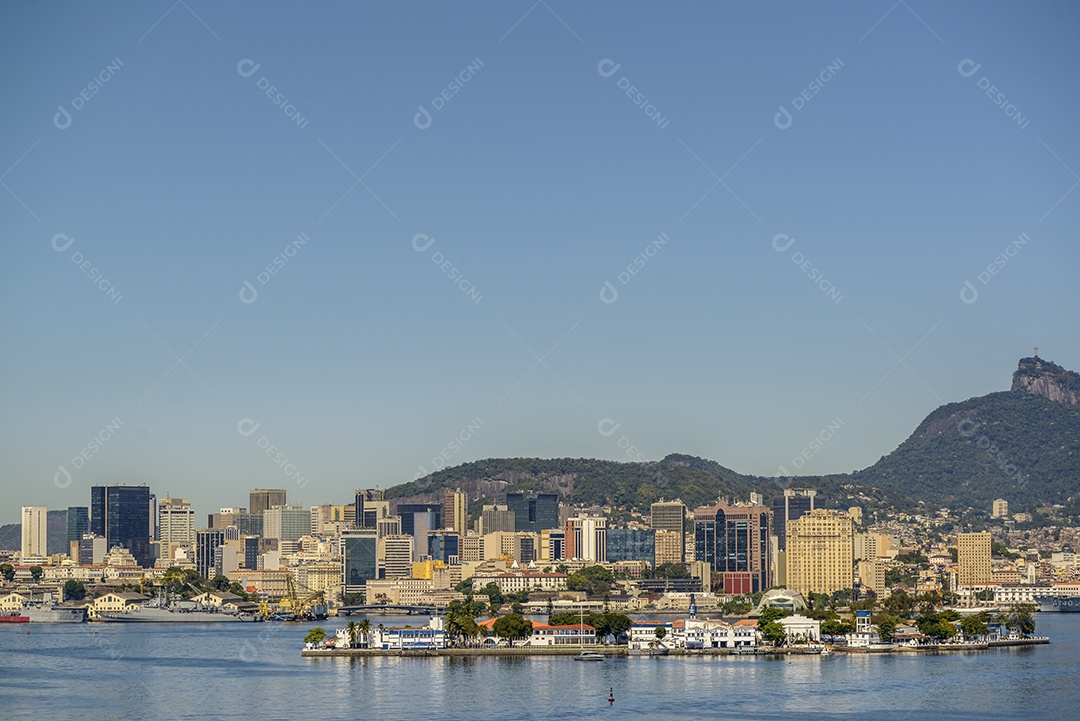 Rio de Janeiro, Brasil. Centro da cidade visto da ponte Rio-Niterói