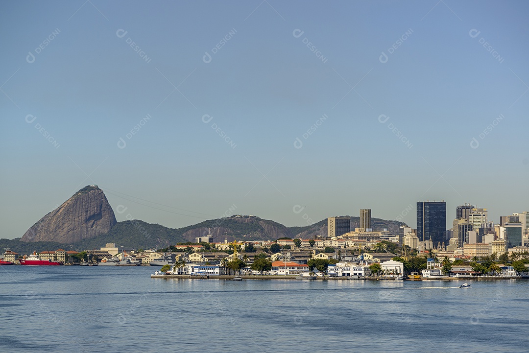 Rio de Janeiro, Brasil. Centro da cidade visto da ponte Rio-Niterói
