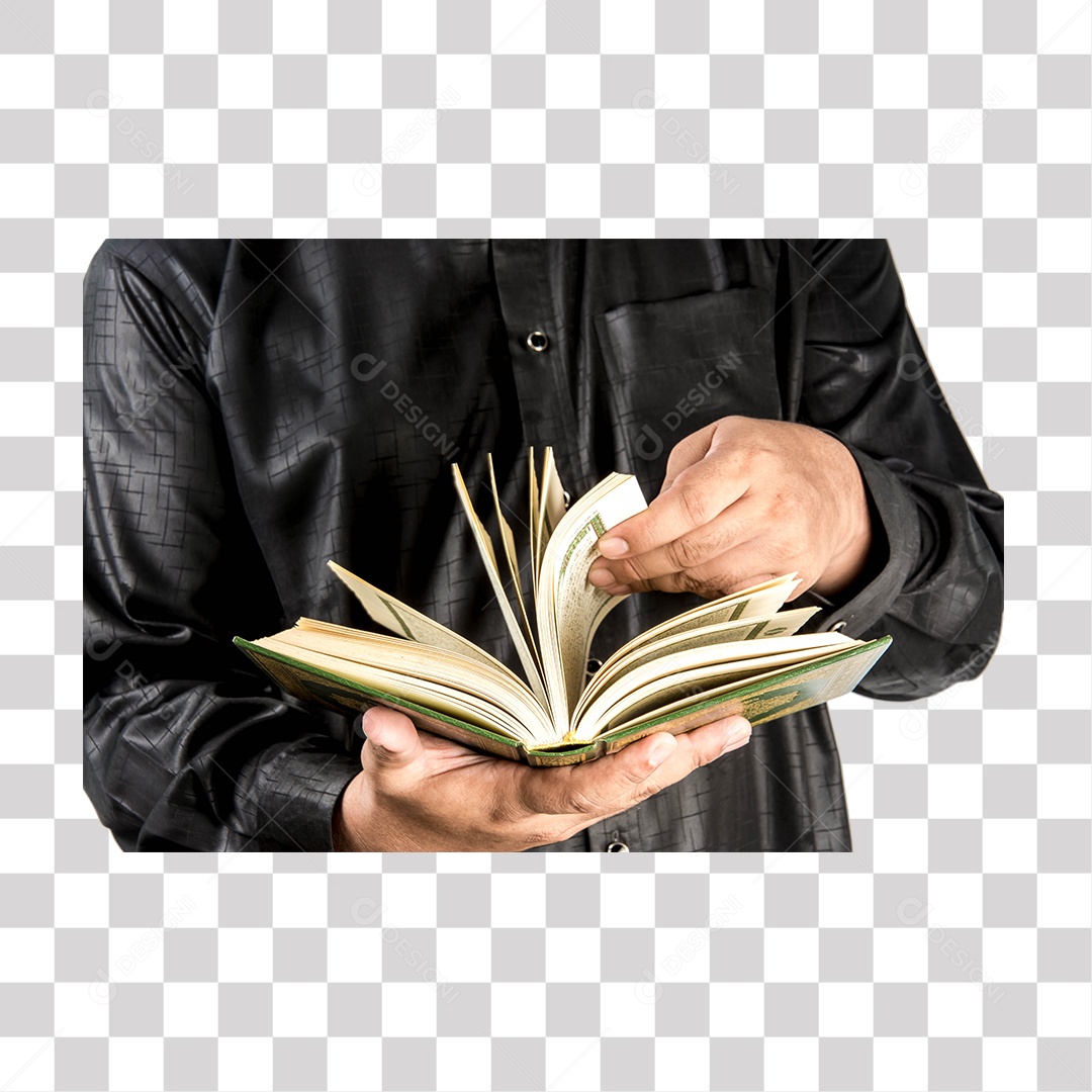 Mão de Homem Segurando Livro PNG Transparente