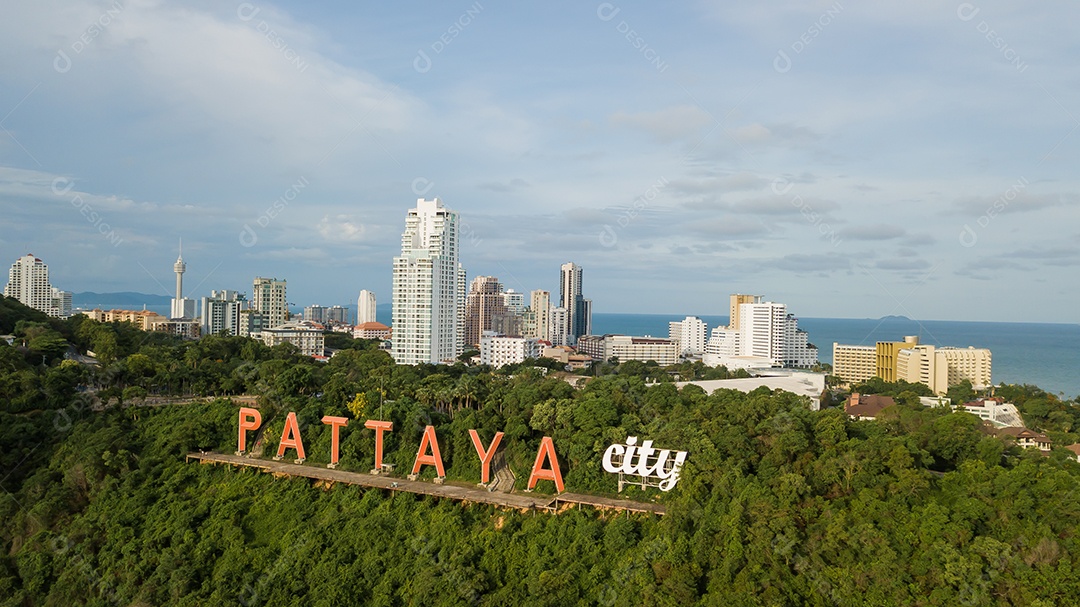 Vista aérea de Pattaya, Tailândia.