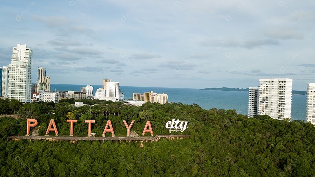 Vista aérea de Pattaya, Tailândia.
