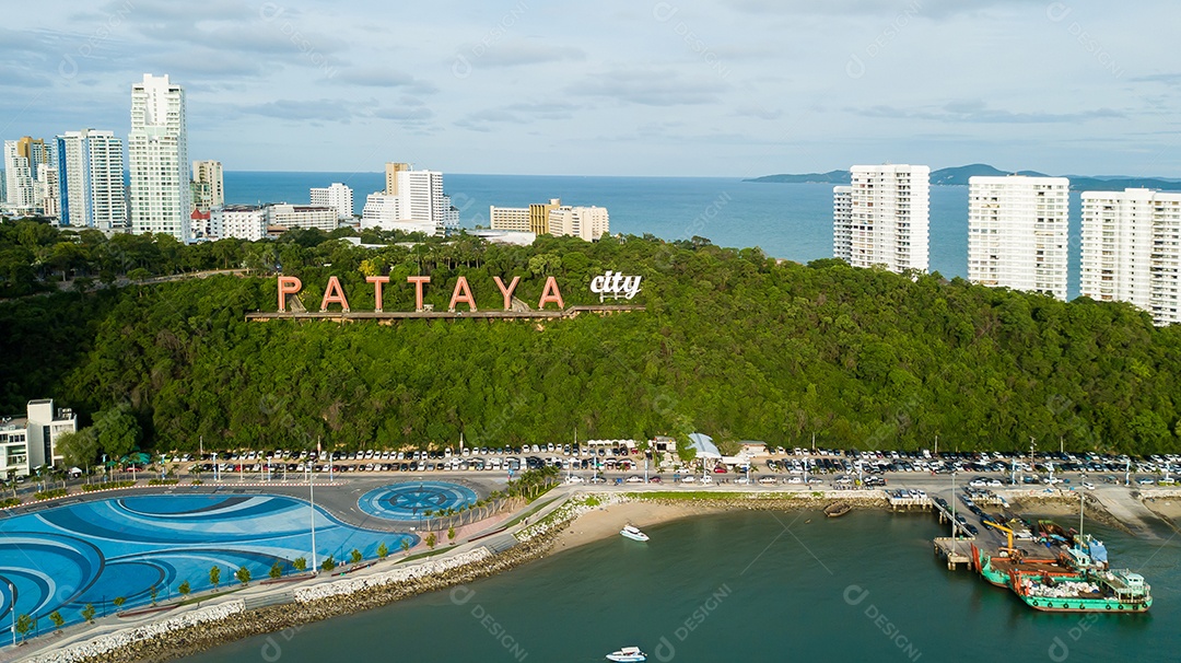 Vista aérea de Pattaya, Tailândia.