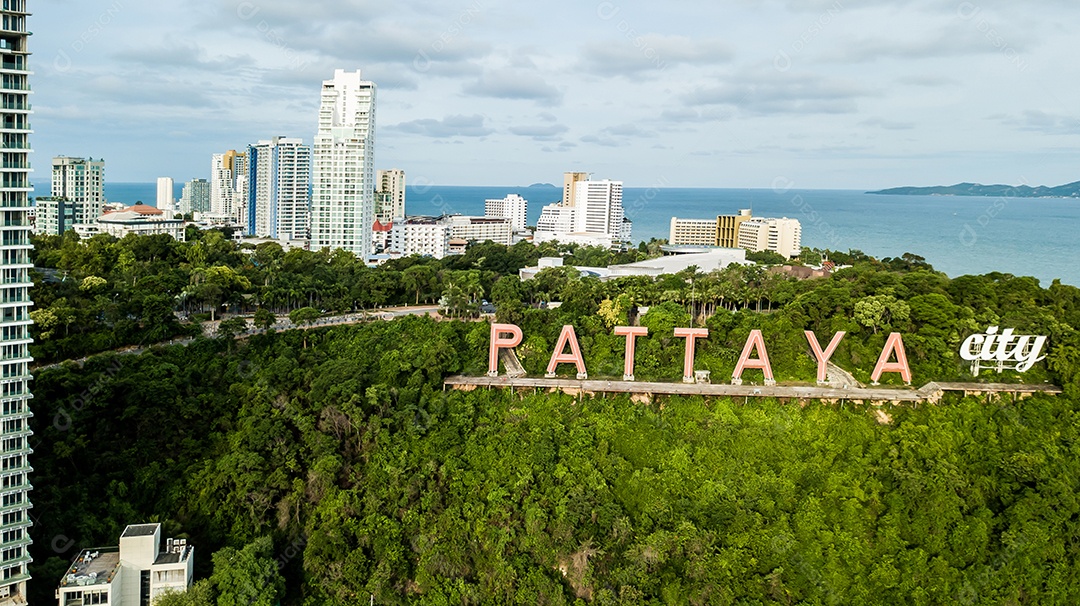 Vista aérea de Pattaya, Tailândia.