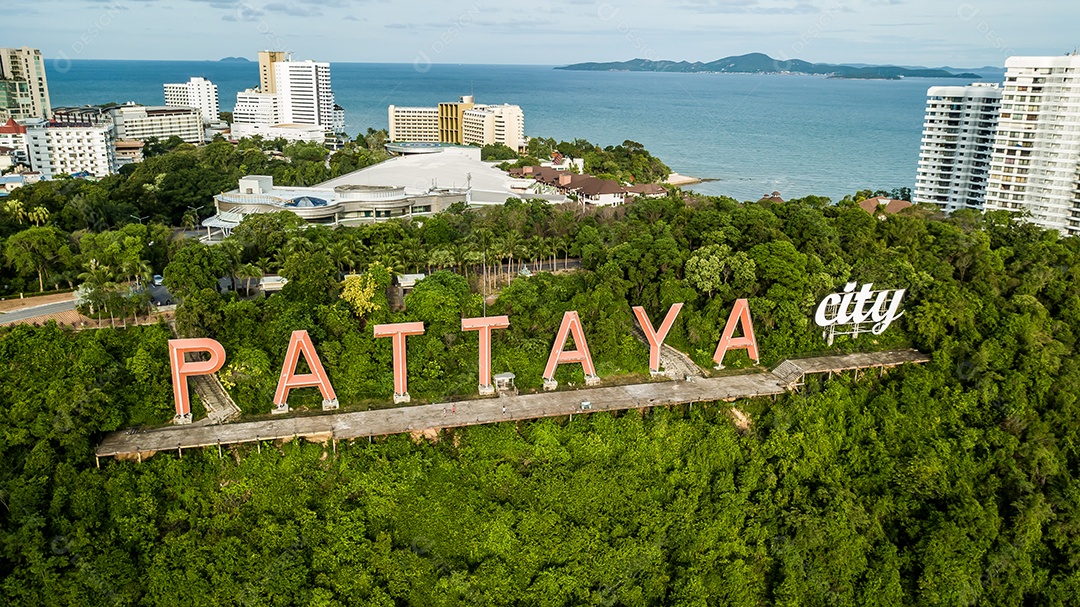 Vista aérea de Pattaya, Tailândia.