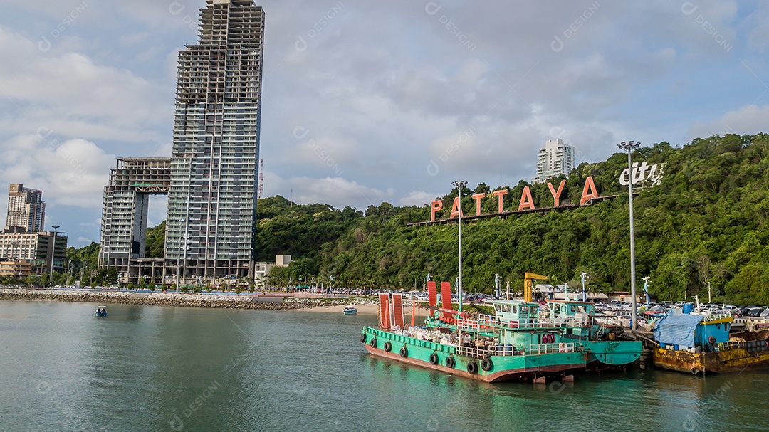 Vista aérea de Pattaya, Tailândia.