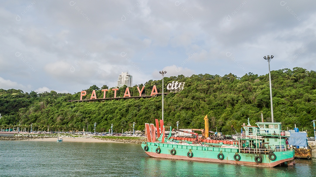 Vista aérea de Pattaya, Tailândia.