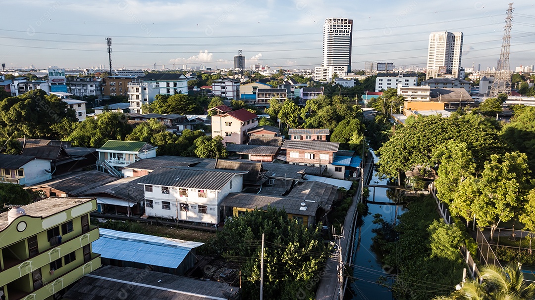 Vista de cima da vila comunitária
