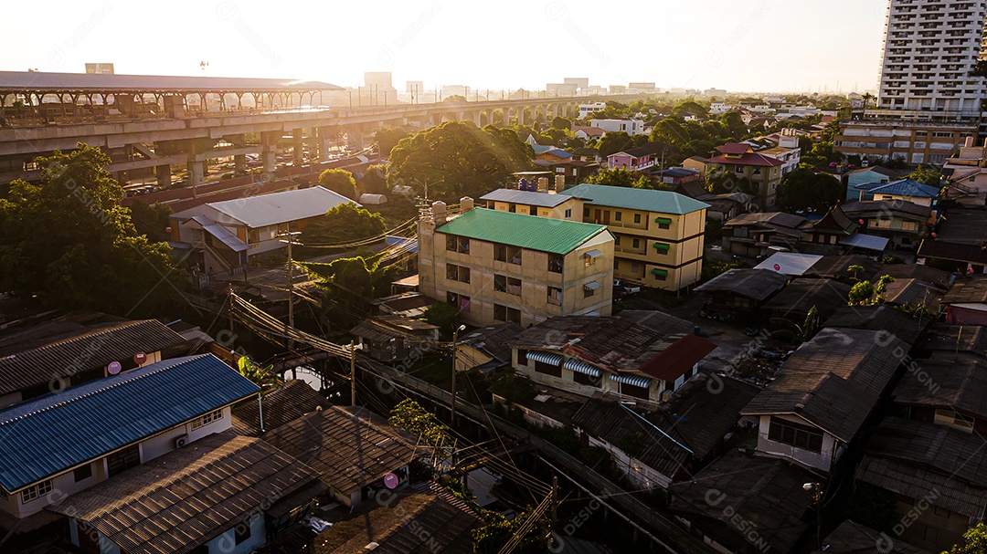 Vista de cima da vila comunitária