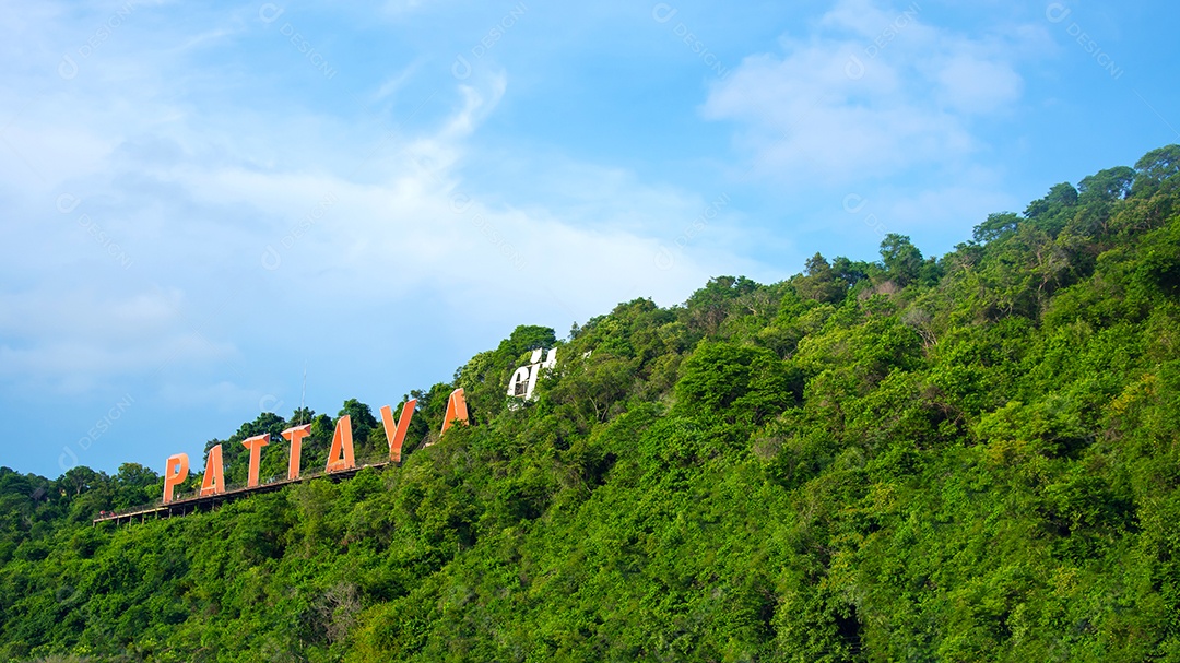 Alfabeto da cidade de Pattaya na montanha, Pattaya Tailândia