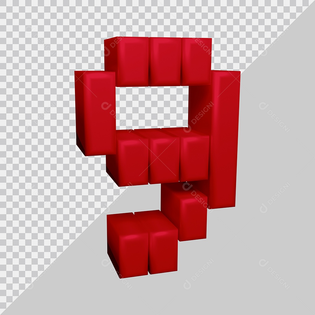 Número 3D 9 Vermelha Para composição PSD