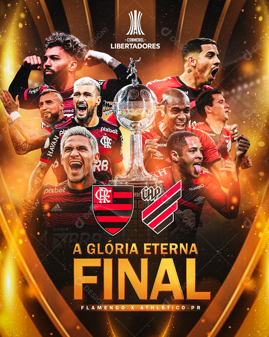 Flyer A Glória Eterna Final Futebol Social Media PSD Editável