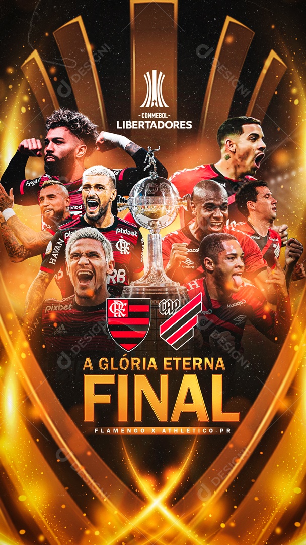 Flyer A Glória Eterna Final Futebol Social Media PSD Editável