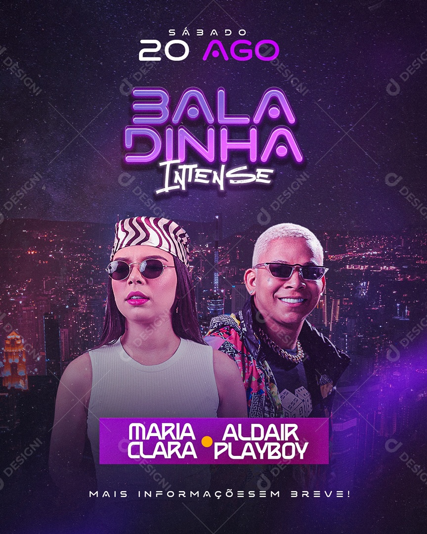 Flyer Agenda Da Semana Baladinha Intense Social Media PSD Editável