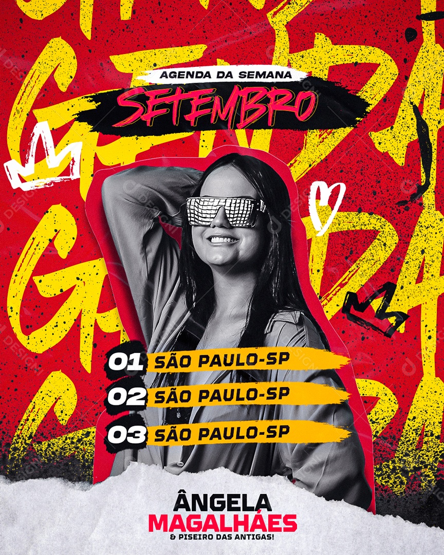 Flyer Agenda Da Semana Shows Social Media PSD Editável