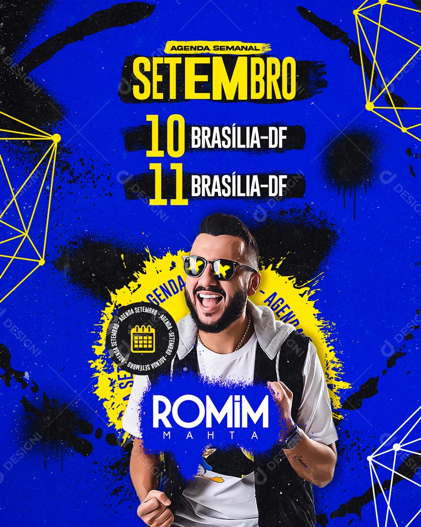 Flyer Agenda Da Semana Setembro Romim Social Media PSD Editável