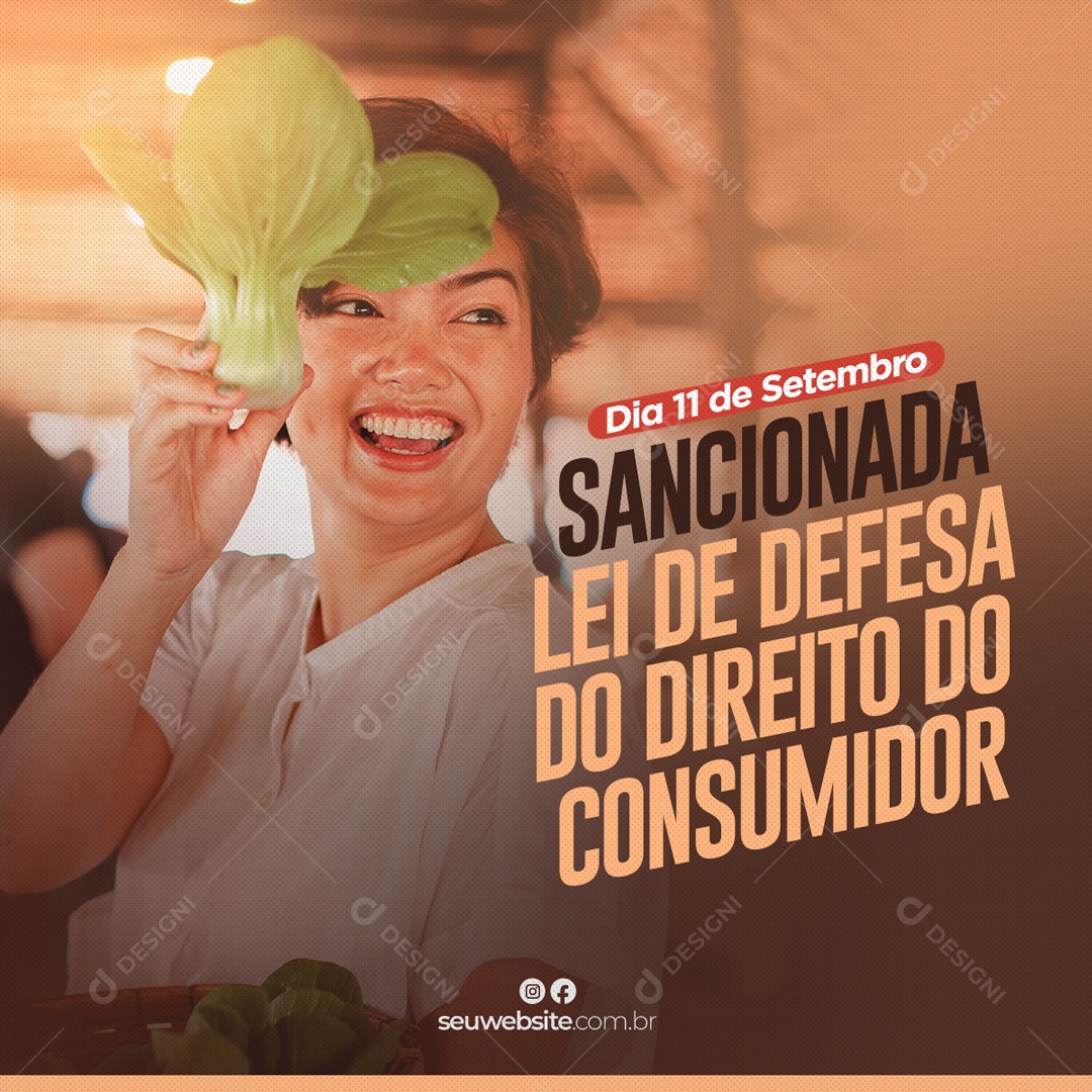 Dia 11 De Setembro Sancionada Lei De Defesa Do Direito Do Consumidor Social Media PSD Editável