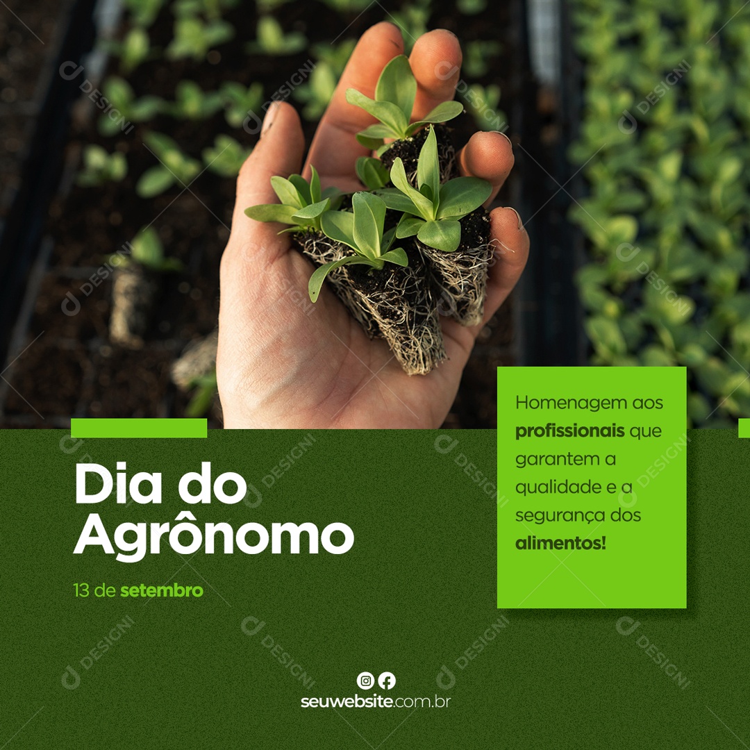 Dia Do Agrônomo Data Comemorativa Parabéns Social Media PSD Editável