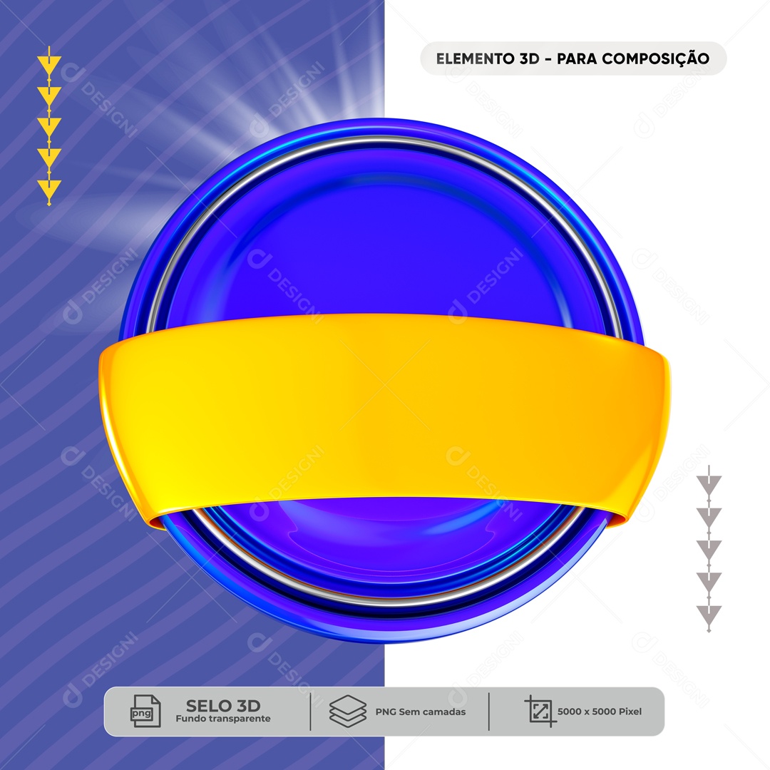 Elemento 3D Ícone Azul Selo Para Composições PNG Transparente