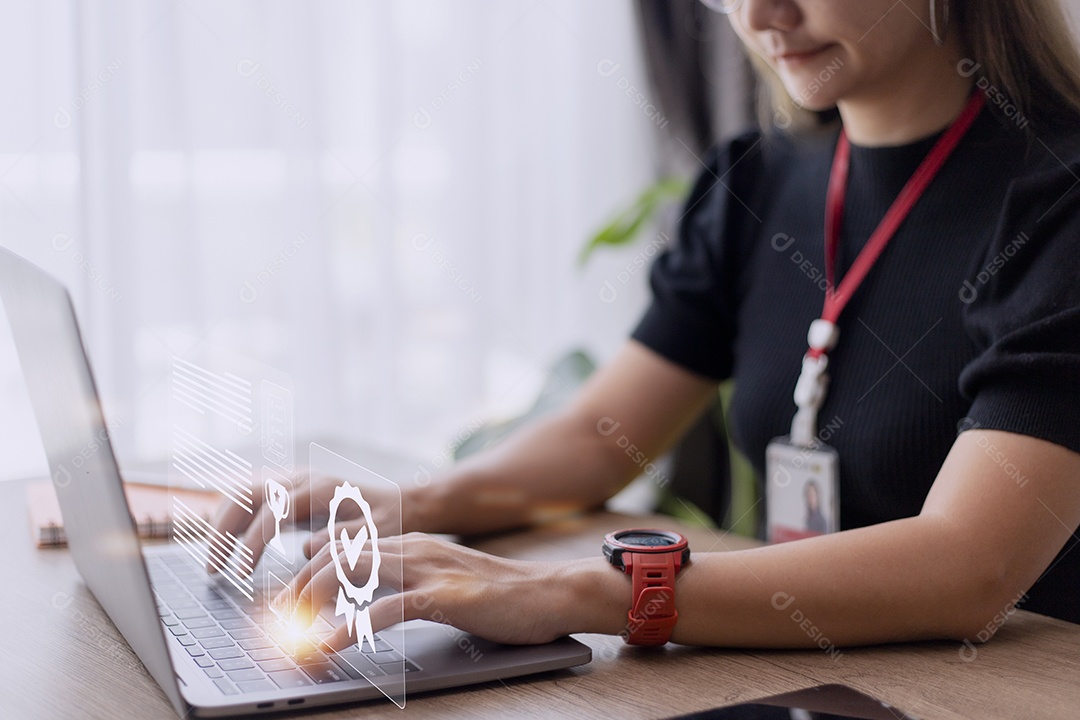 Uma empresária operando com a garantia de qualidade, garantia