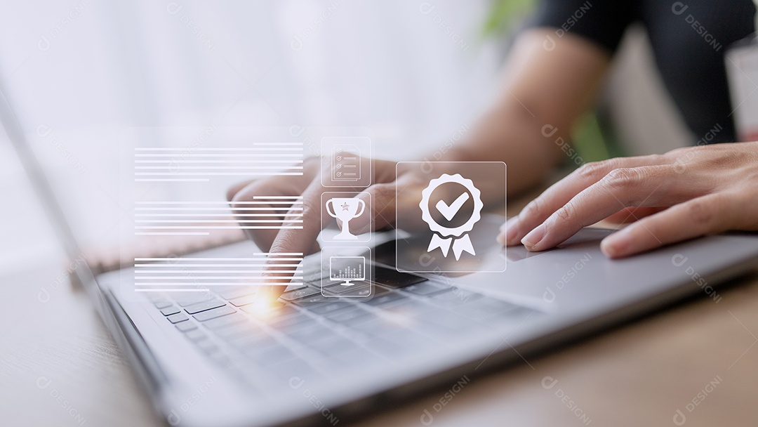 Uma empresária operando com a garantia de qualidade, garantia