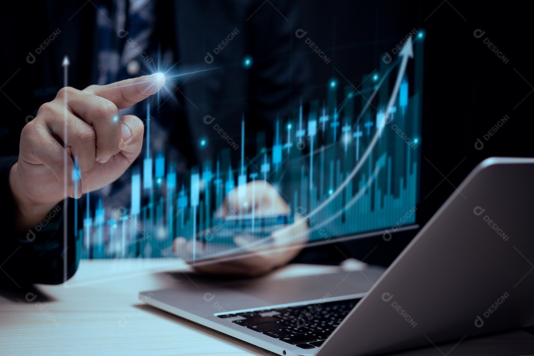 Dados de crescimento do gráfico de negócios mercado de ações e gráfico de análise de câmbio forex.