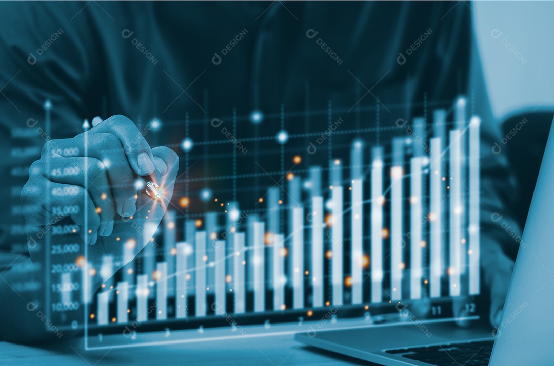 Tecnologia de finanças de negócios e conceito de investimento.