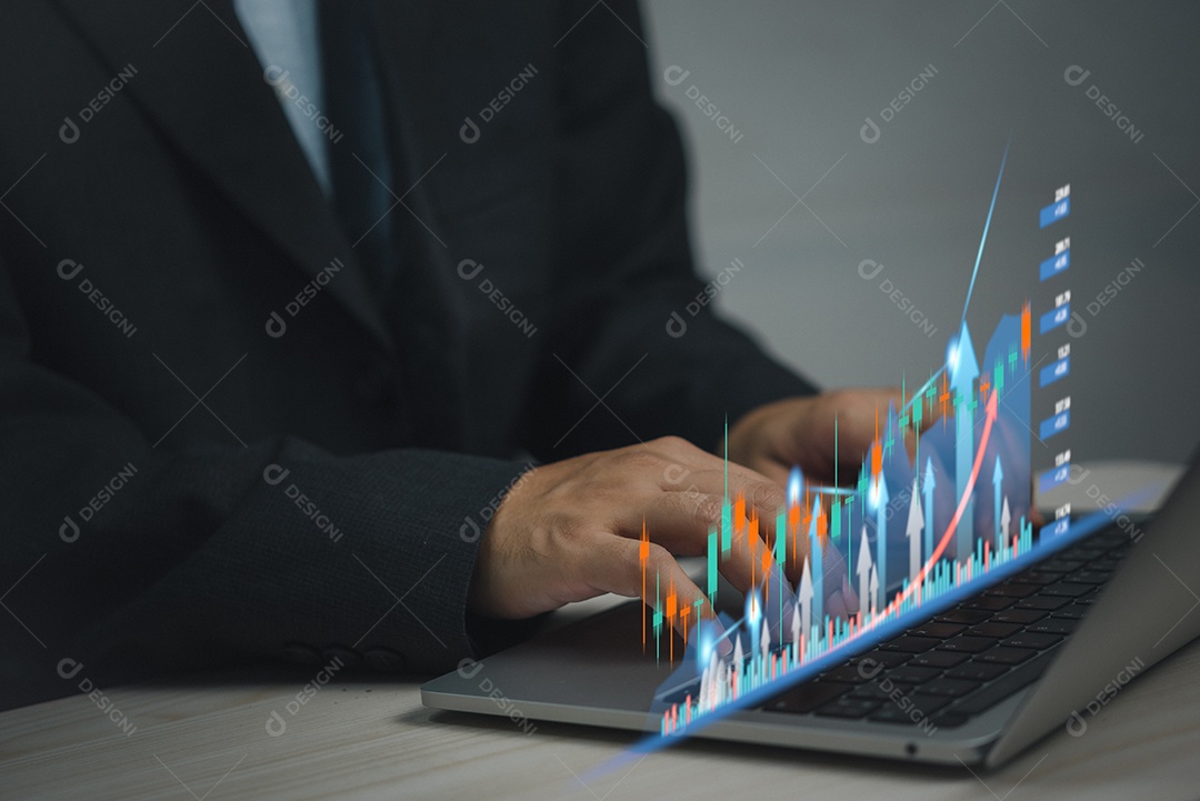 Dados de crescimento do gráfico de negócios mercado de ações e gráfico de análise de câmbio forex.