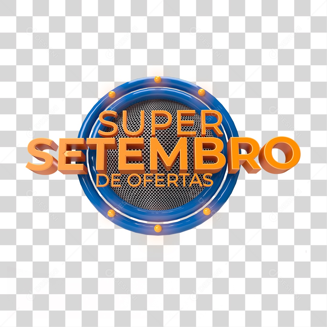Selo 3D Super Setembro PNG Transparente