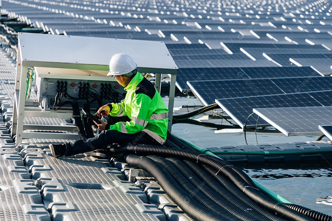 Homem jovem engenheiro elétrico