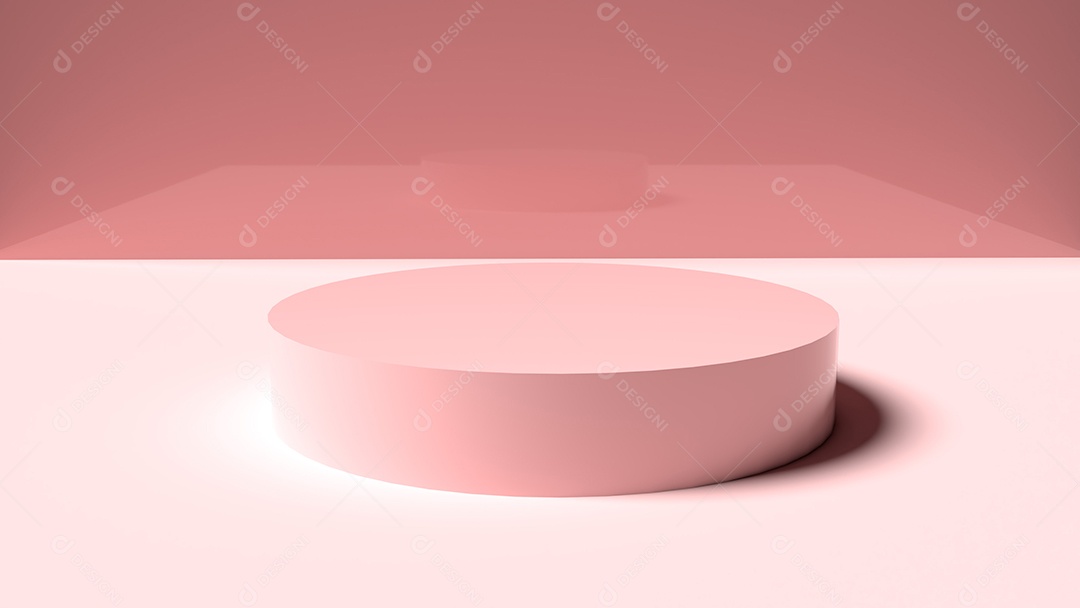 Base ou podium 3D rosa suave para produtos, demonstração.