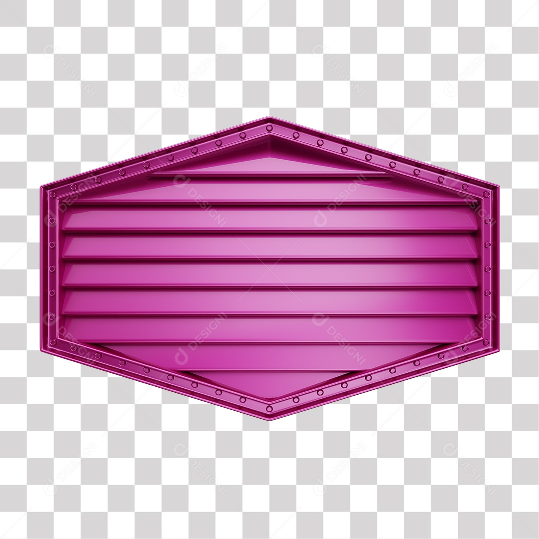 Painel 3D Rosa Elemento para Composição PNG Transparente Sem Fundo