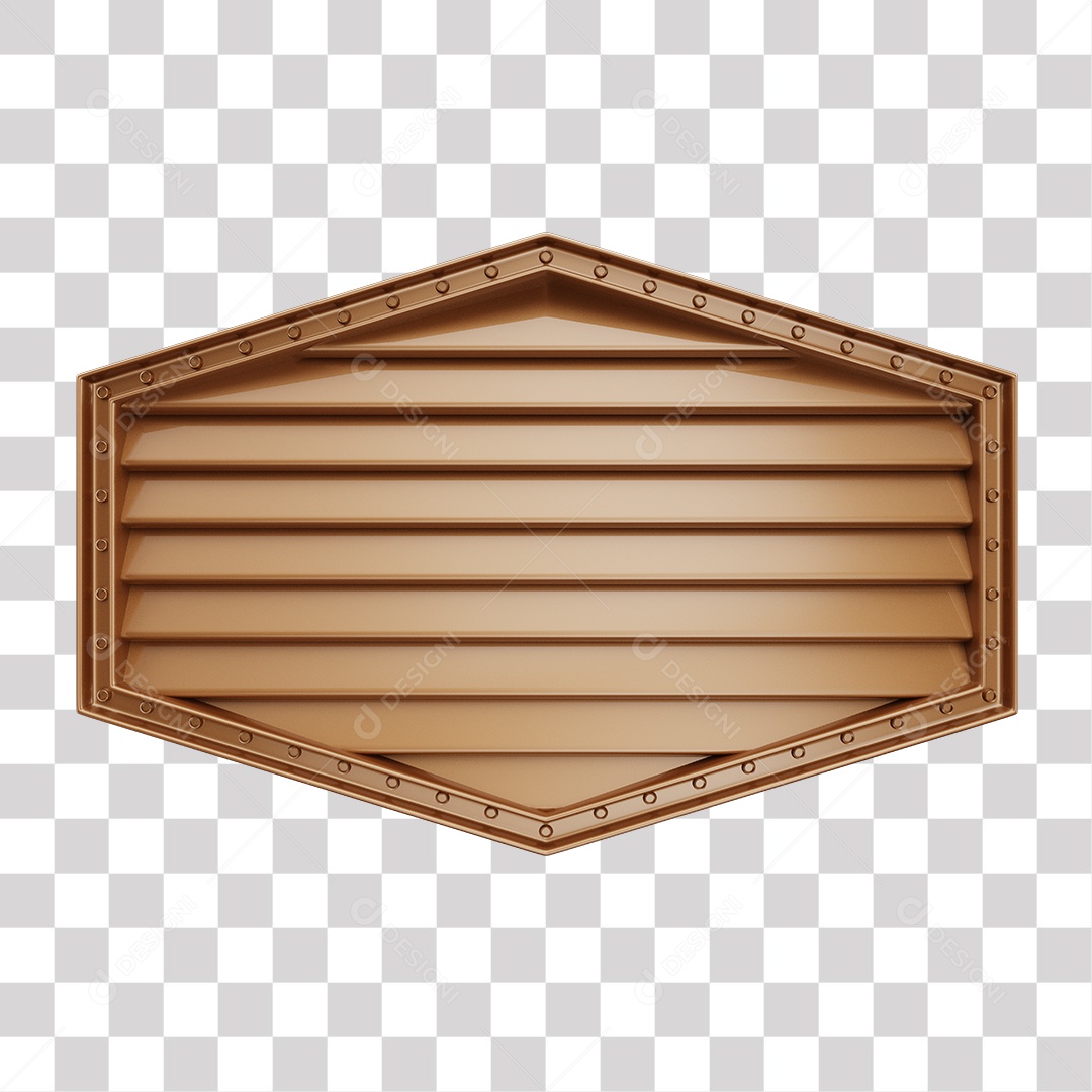 Painel 3D Marrom Claro Elemento para Composição PNG Transparente Sem Fundo