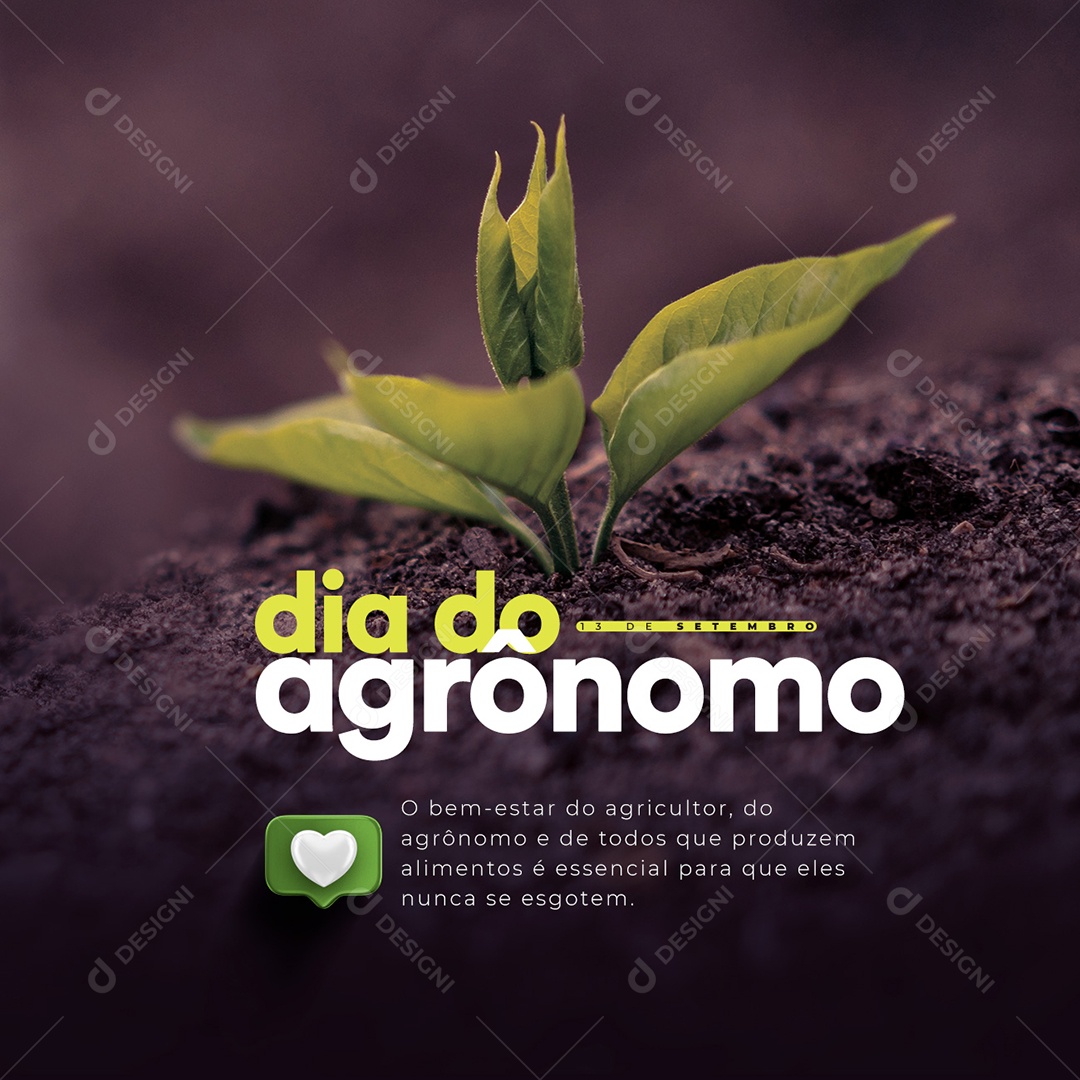 The well being of the farmer September 13th Day of the Agronomist Social Media Editable PSD