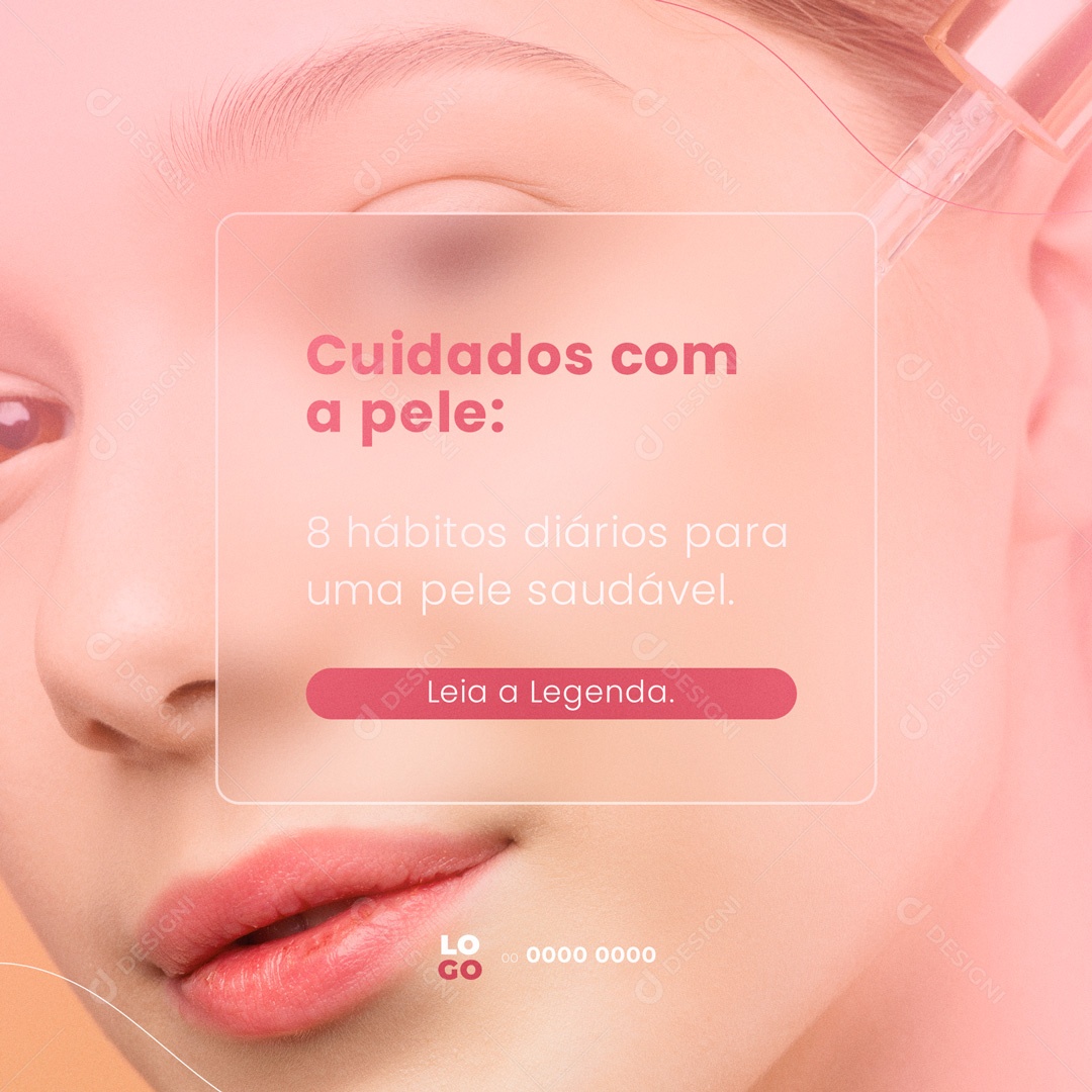 Social Media Clínica de Estética Cuidados com a Pele! PSD Editável